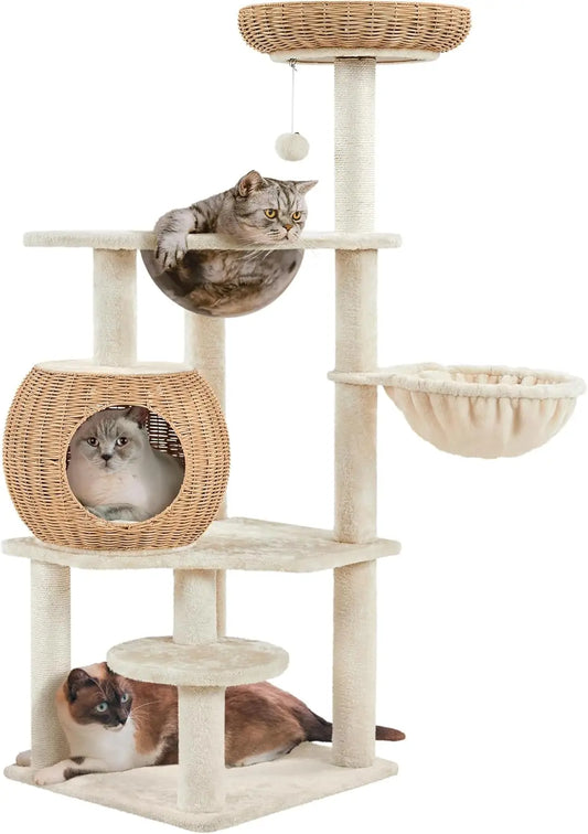 Cozy Rattan Cat Castle